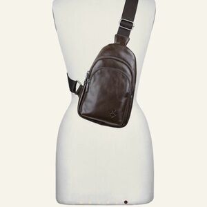 Patricia Nash COVETABLE  Brown Leather Sling Bag 🤎NWT